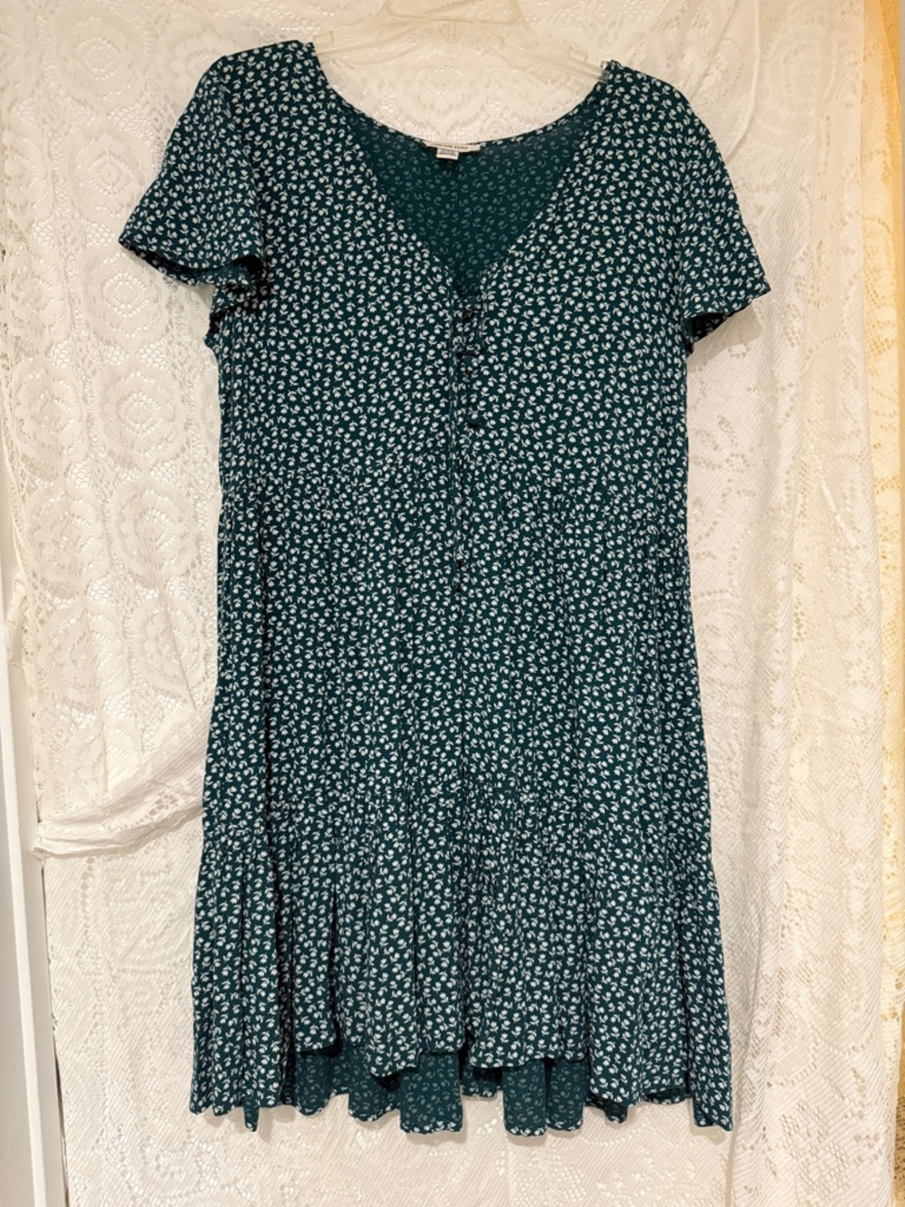American Eagle Outfitters Teal Floral Short Dress
